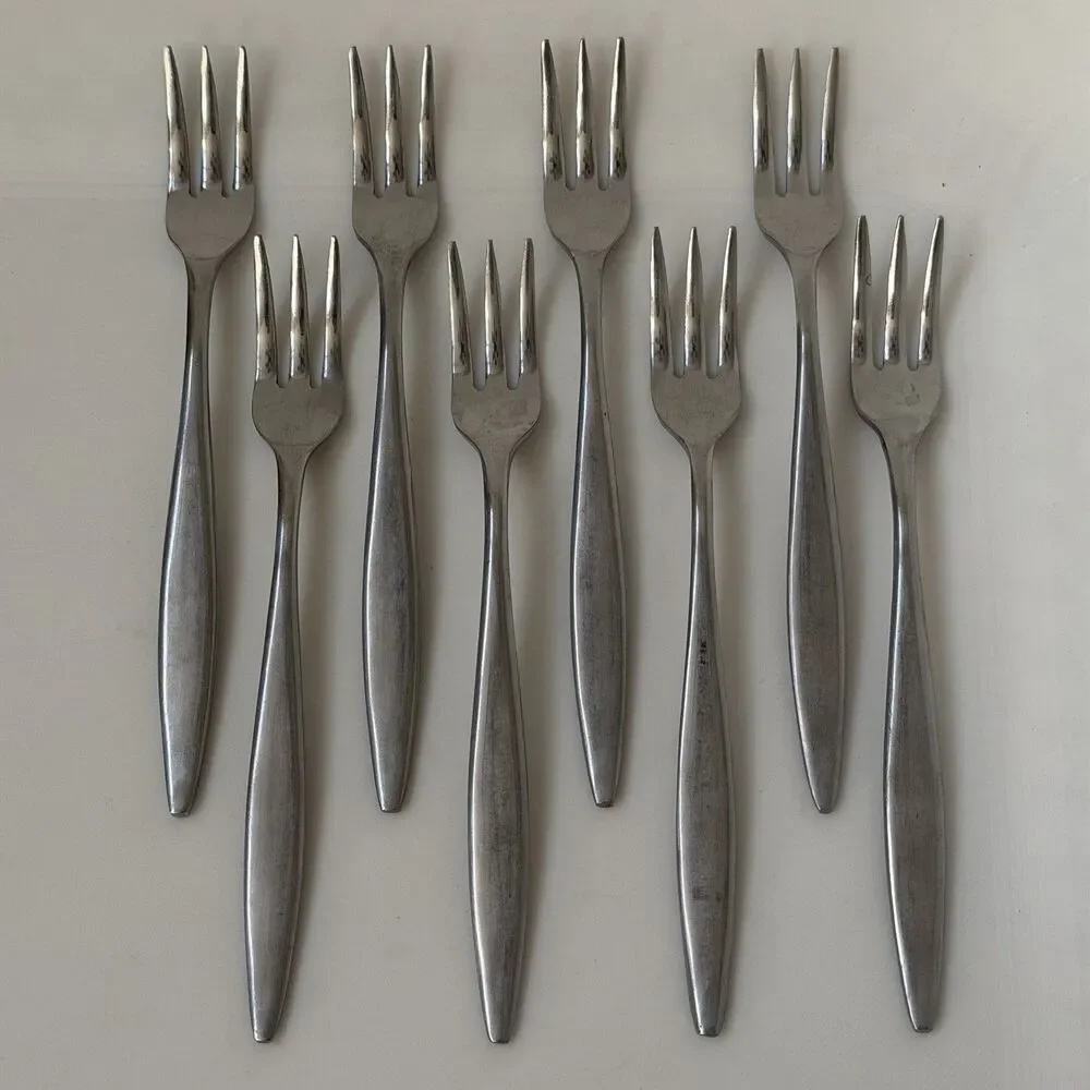 8pc AMC Venice Cocktail/Seafood Fork 5 3/8” Stainless Japan Satin